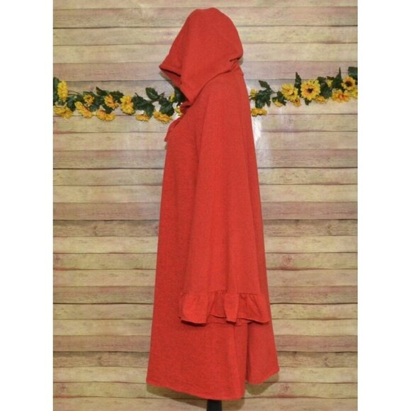 Southern Stitch Ladies Red Hooded Bell Sleeves Pullover Sweatshirt Dress Size XL - Picture 7 of 14